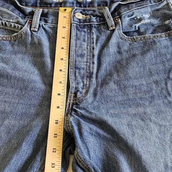 Old Navy Jean Women 12 Blue Slouchy Taper High Rise Cropped Cotton Cottage Denim - Picture 6 of 16